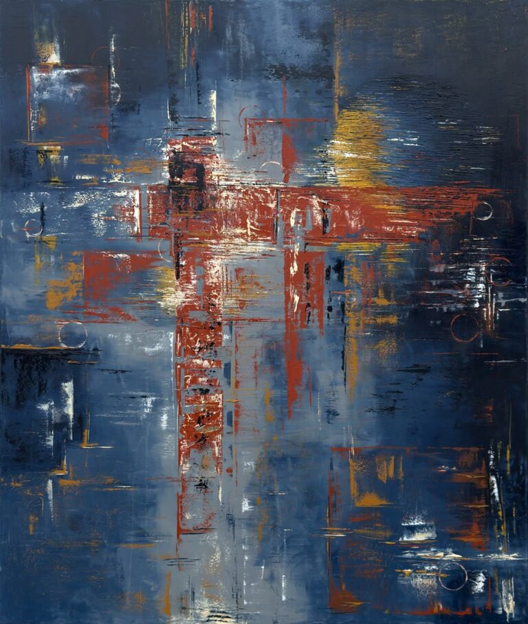 Chaos - obraz olejny na płótnie, 130x110 cm, Katarzyna Żebrakowska