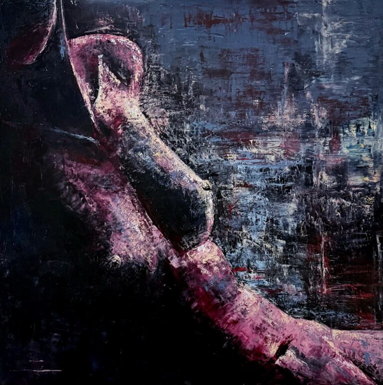 Nieobecność - obraz olejny na płótnie, 100x100 cm, Katarzyna Żebrakowska