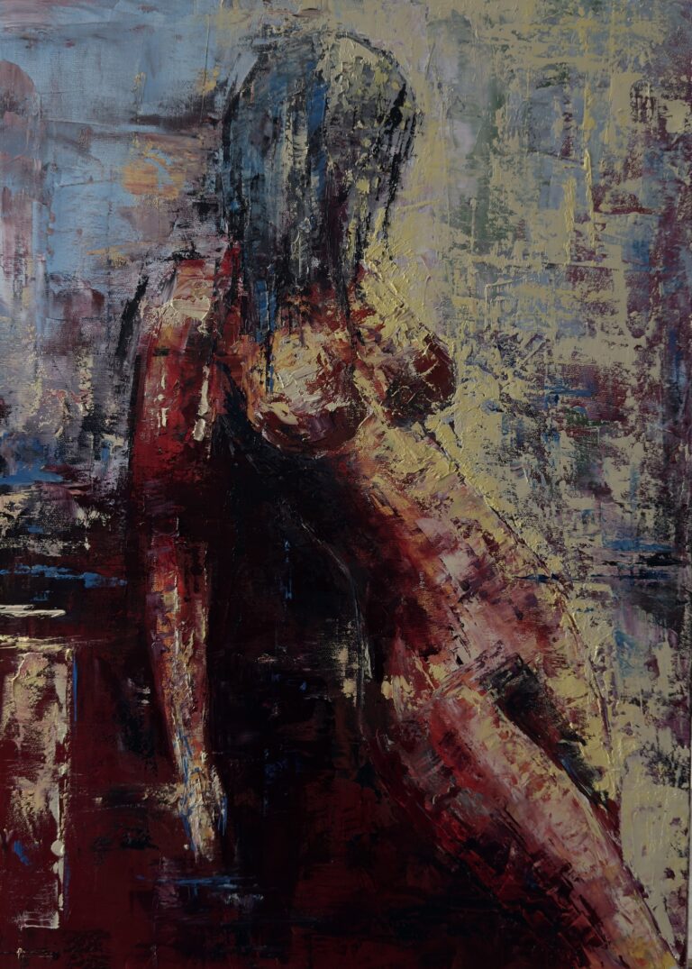Nieodgadniona - obraz olejny na płótnie, 70x50 cm, Katarzyna Żebrakowska