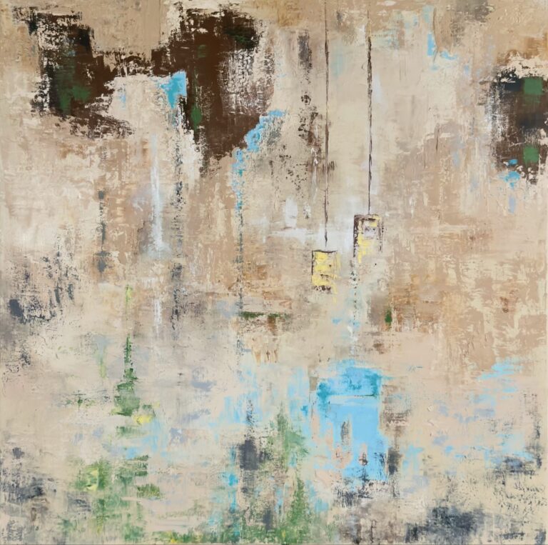 Szelest - obraz olejny na płótnie, 100x100 cm, Katarzyna Żebrakowska