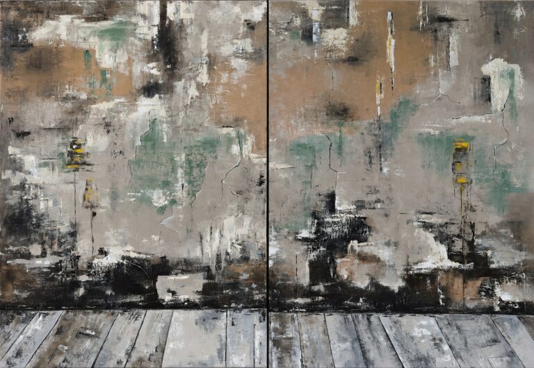 Trzaski - dyptyk, olej na płótnie, 2 x 90x60 cm, Katarzyna Żebrakowska