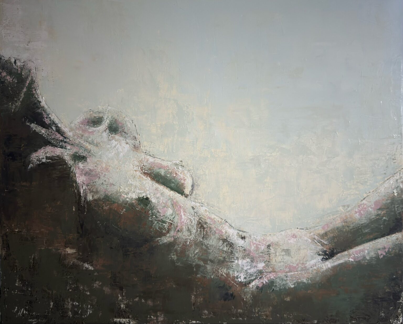Zanurzenie - obraz olejny na płótnie, 90x110 cm, Katarzyna Żebrakowska